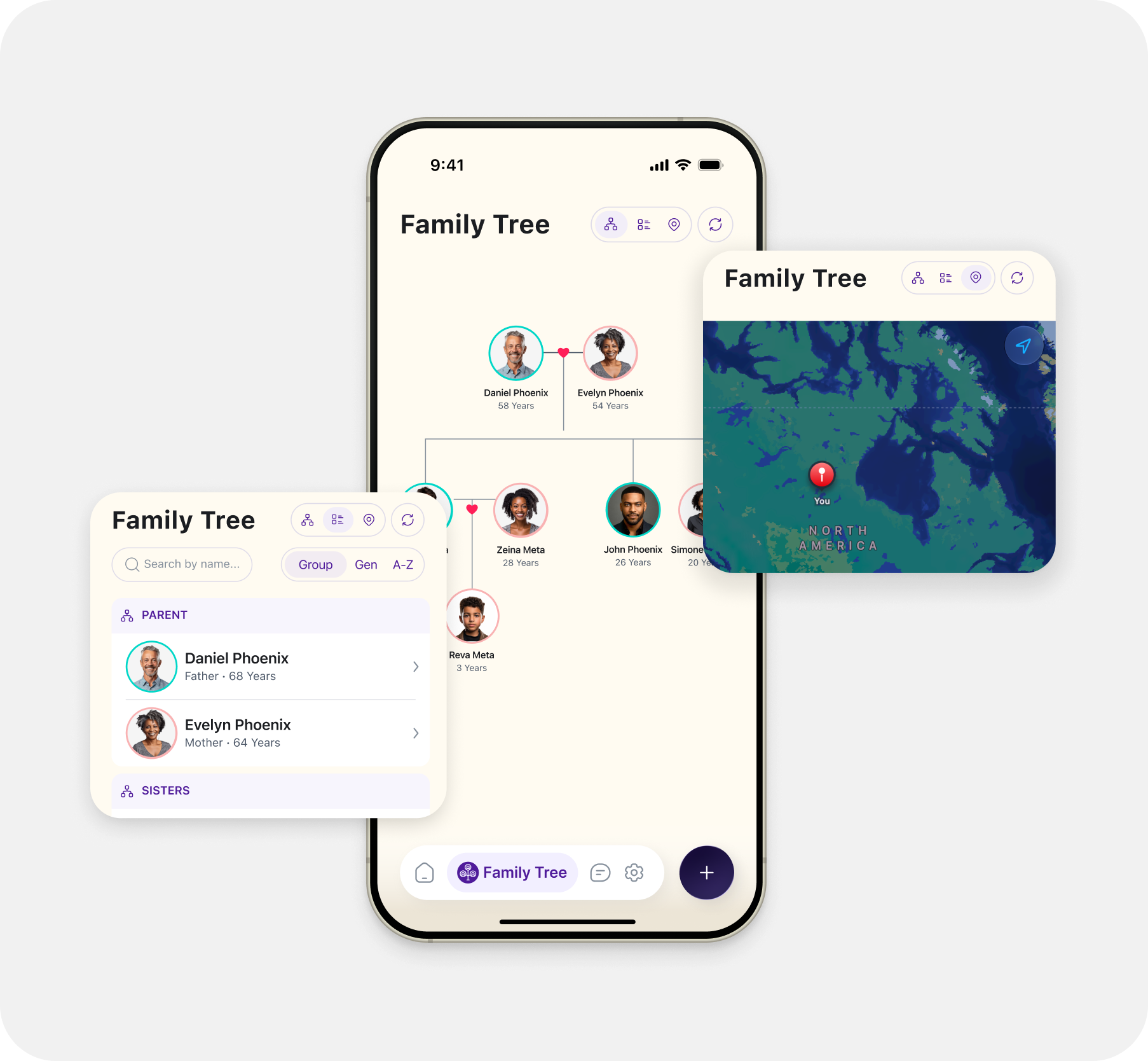 Family tree view in Hiliree