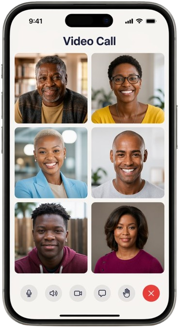 Video calls in Hiliree